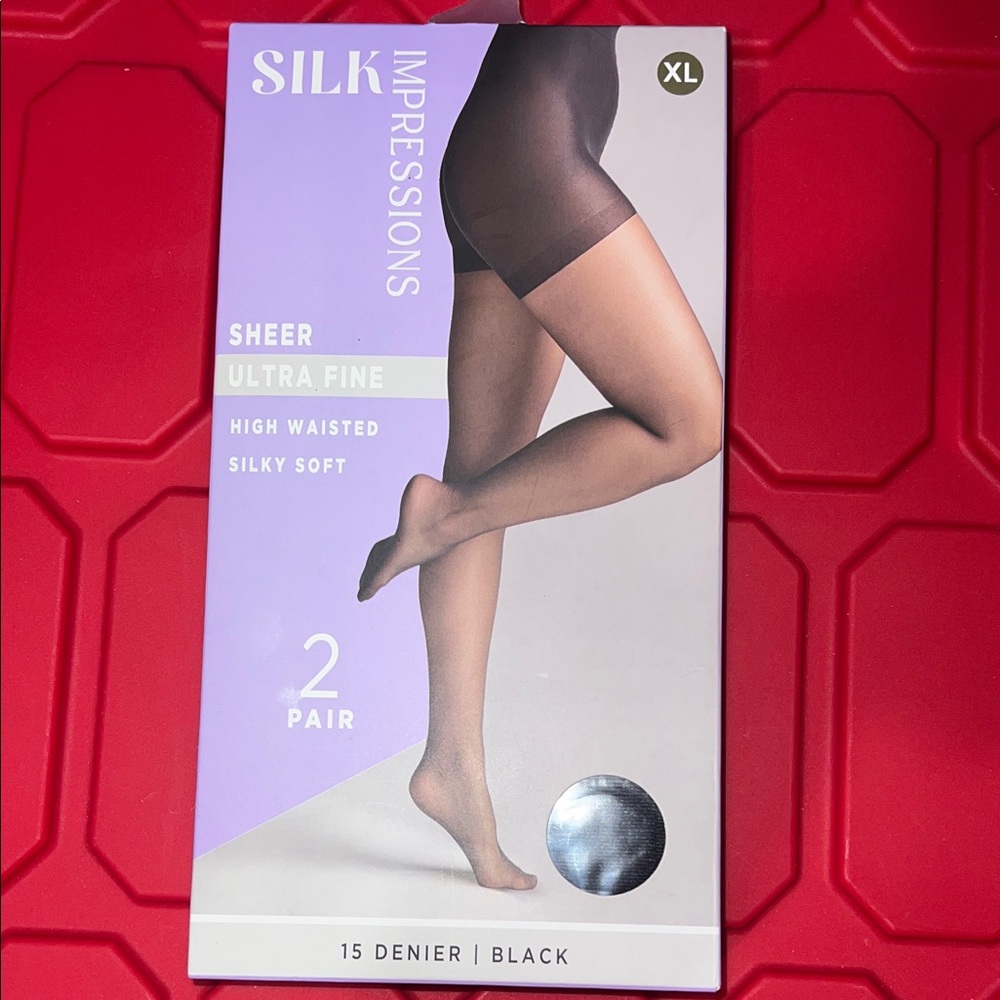 Silk Impressions Fine Sheer Pantyhose for Women, 15 Denier Ultra Sheer, 2-Pack